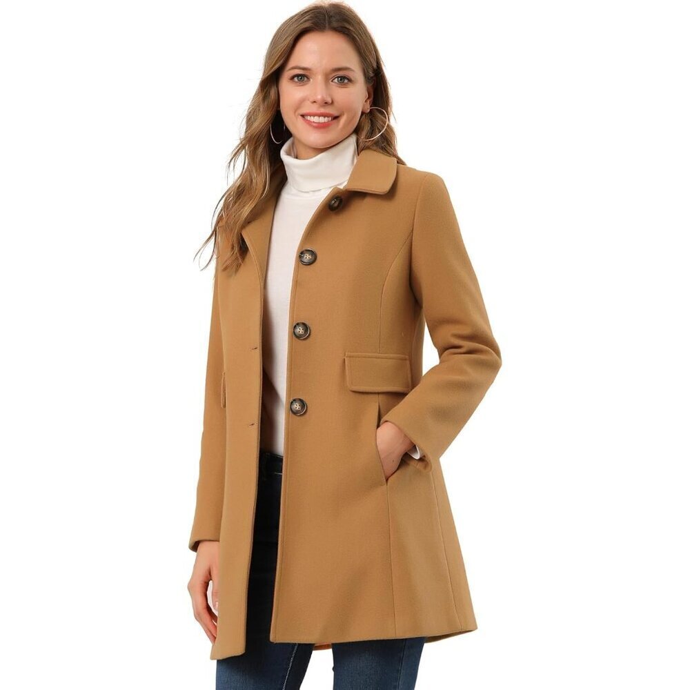 Women's 2025 Coat Winter Classic Vintage Mid-Length Lapel Collar Single Breasted